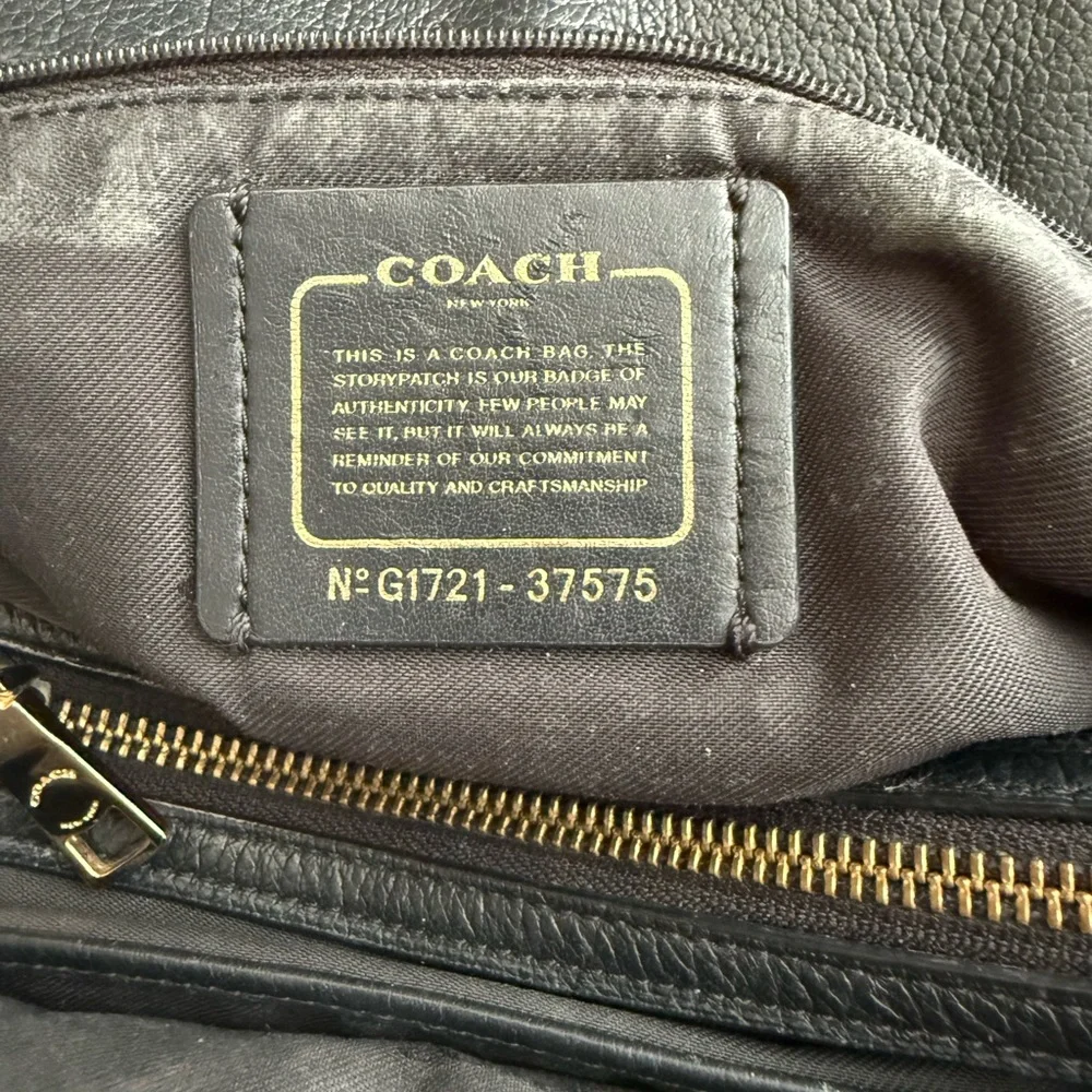 Coach Mercer 30 Satchel in Black Grain Leather with Gold Hardware